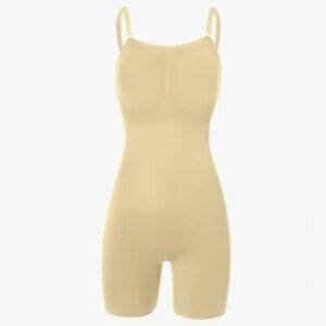Women's Solid Seamless beige body shapewear, Minimalist Basic Comfort
